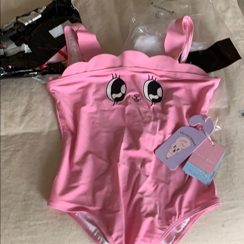 Lazy Oaf Esther bunny bathing suit NWT 12
